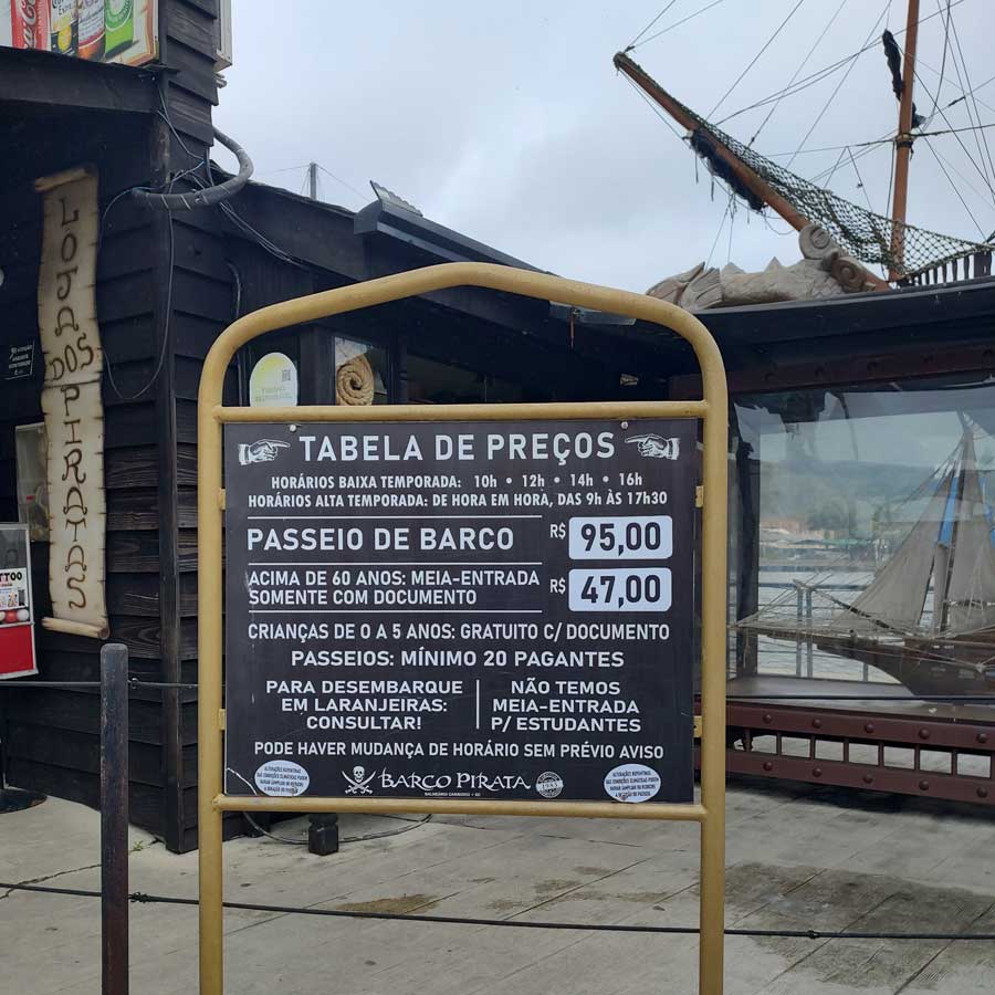 Preços atualizados do barco pirata